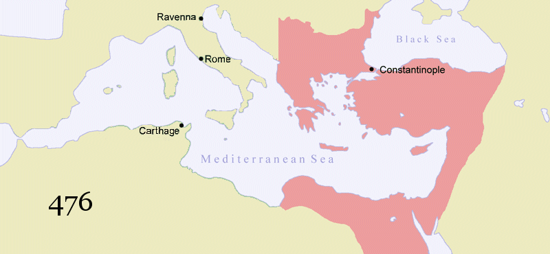 東ローマ帝国の版図の変遷