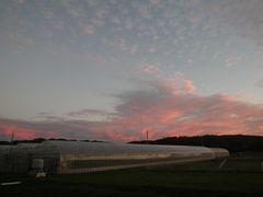 ［写真］ベアハウスの西空に広がる夕焼雲の様子